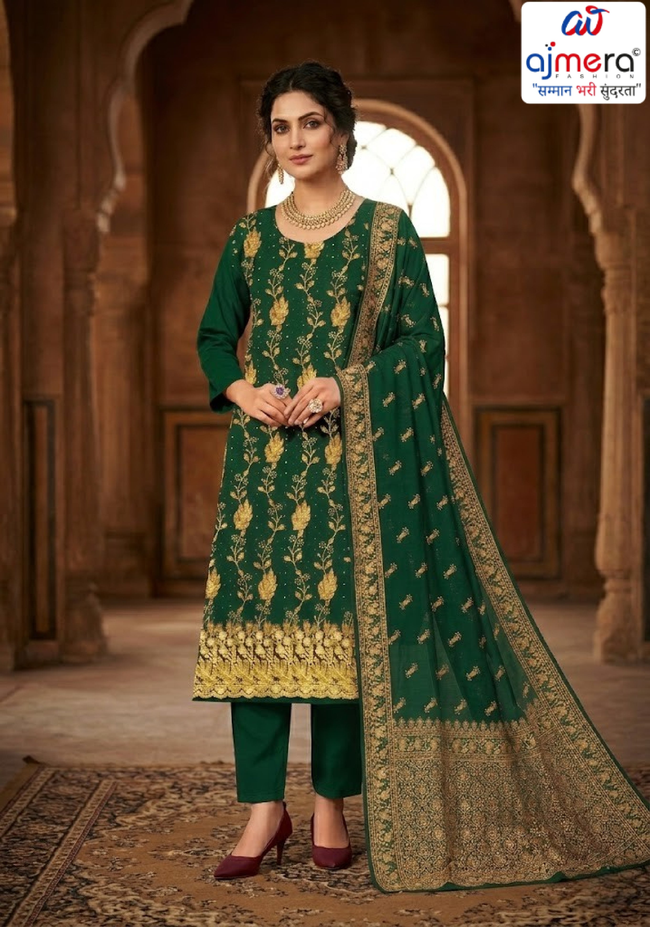 Premium Indo Unstitched Suit Set | RID-VYAPAAR-2