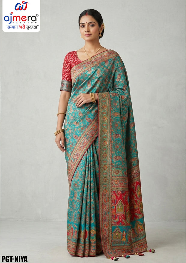 Graceful Border Jacquard Silk Saree With Blouse Piece | PGT-NIYA