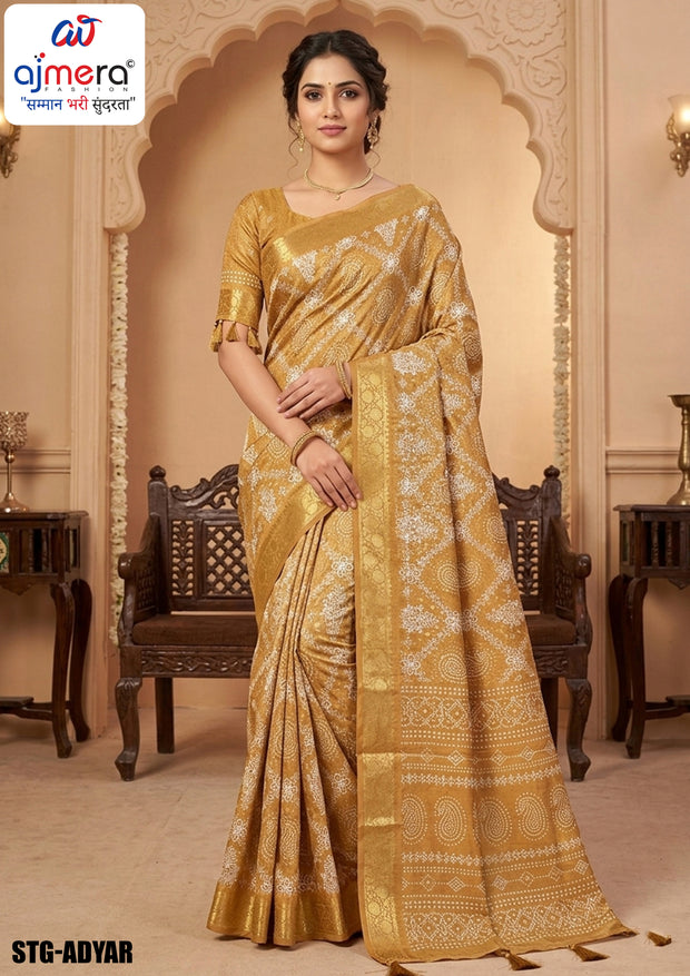 Silk Digital Printed Saree with Blouse Piece for Premium Ethnic and Traditional Wear | STG-ADYAR