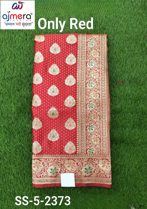 Designer Jacquard Silk Saree with Blouse Piece for Traditional Occasions | SBV-SS-5-2373