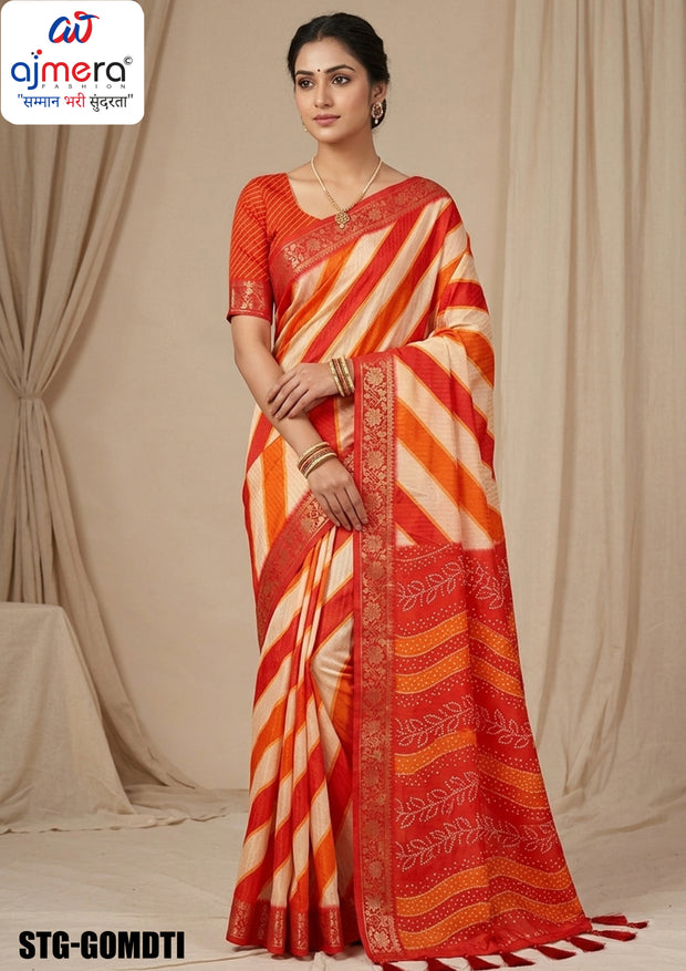 Digital Printed Saree with Blouse Piece for Premium Ethnic and Traditional Wear | STG-GOMDTI