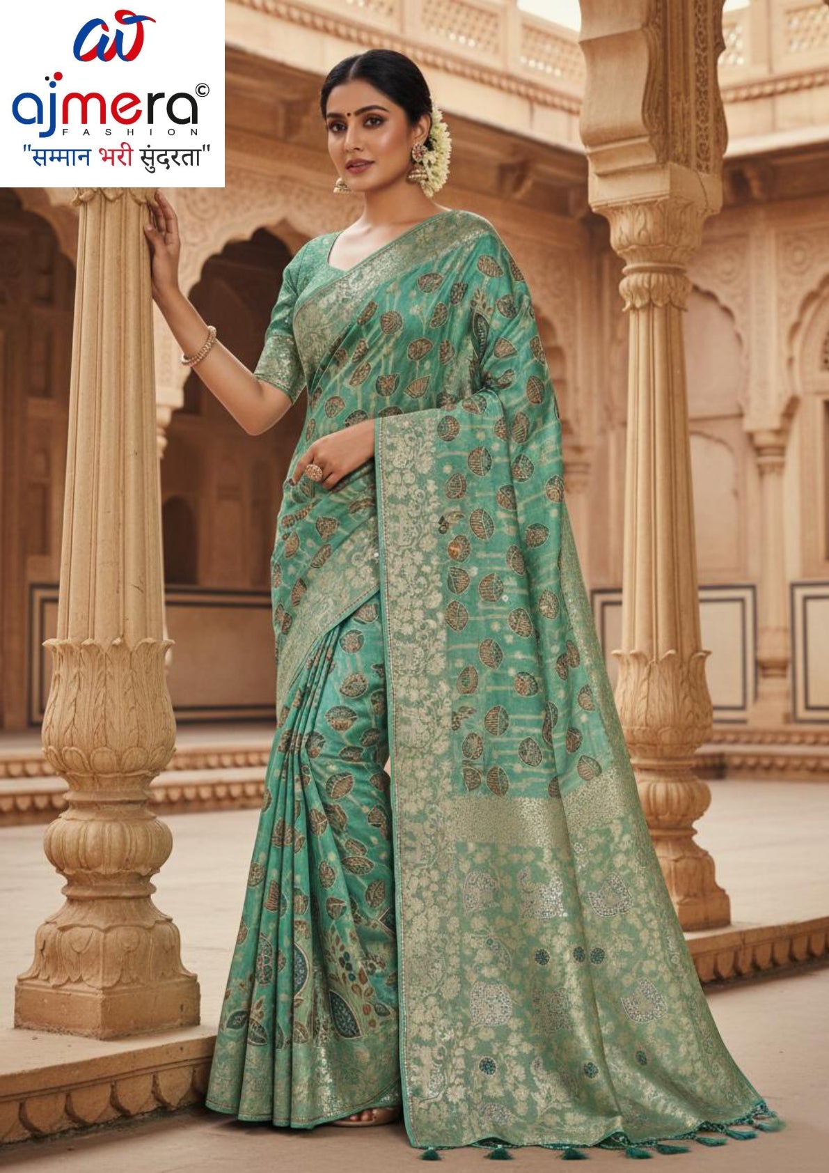 Designer Jacquard Silk Saree with Blouse Piece for Traditional Occasions | SBV-SS-5-2348