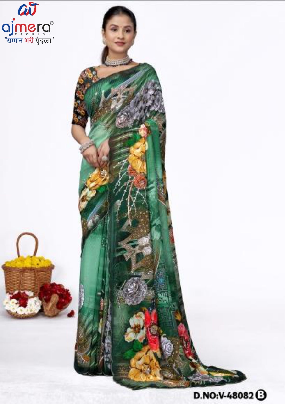 Classic Printed Saree with Blouse Piece for Timeless Traditional Style  | VER-LOVE CHESS-48082