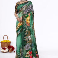 Classic Printed Saree with Blouse Piece for Timeless Traditional Style  | VER-LOVE CHESS-48082