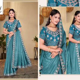 Chiffon Dyed Matching Saree with Blouse Piece for Premium Ethnic and Traditional Wear | PHL-PARAM SUNDARI-2
