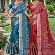Elegant Printed Saree with Designer Blouse Piece for Festive Wear  | RDD-MAHARANI VOL-01