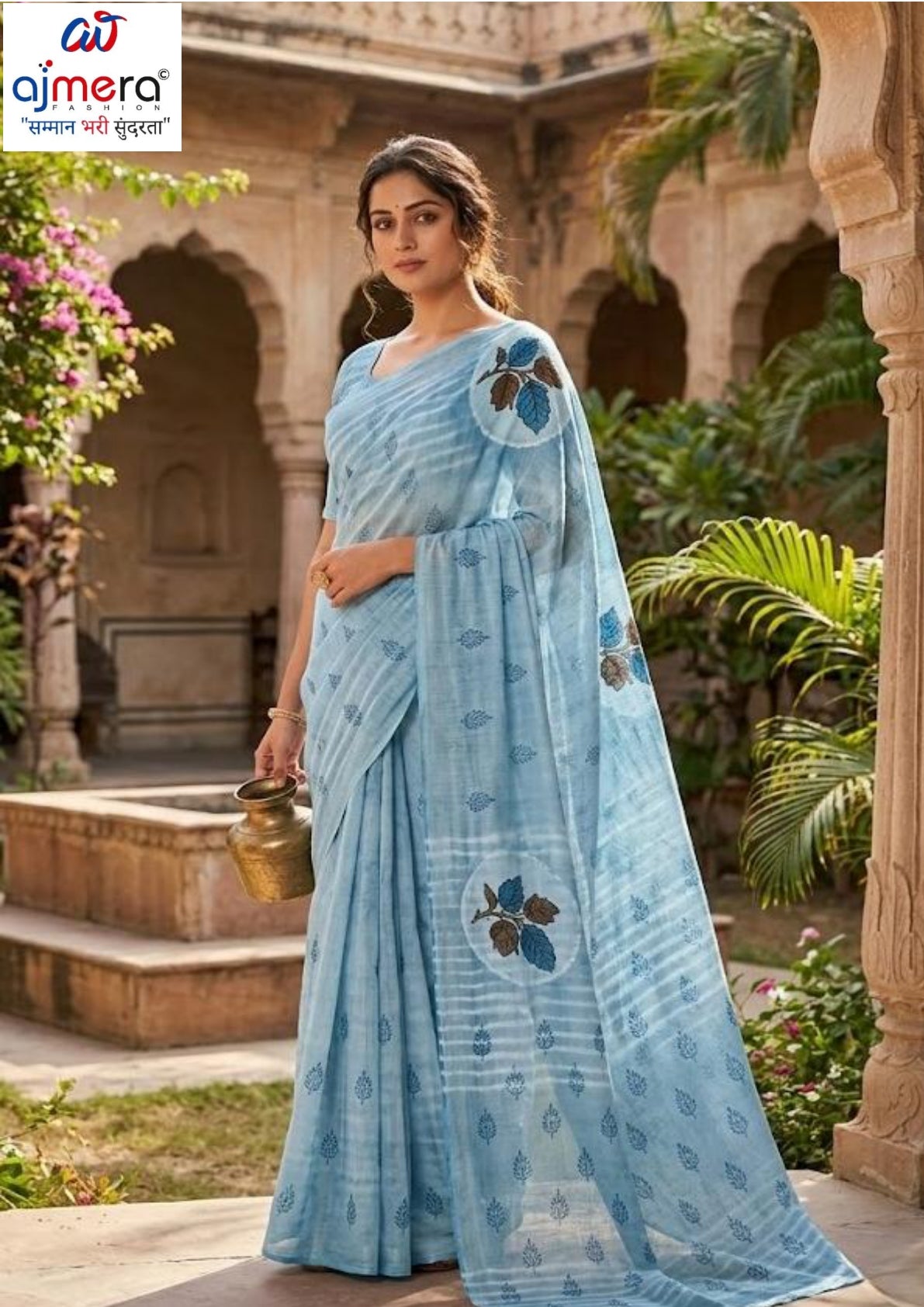 Weightless Print Loose Saree with Blouse for Premium Ethnic and Traditional Wear | CAS-RUBY SILK