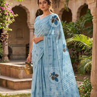Weightless Print Loose Saree with Blouse for Premium Ethnic and Traditional Wear | CAS-RUBY SILK