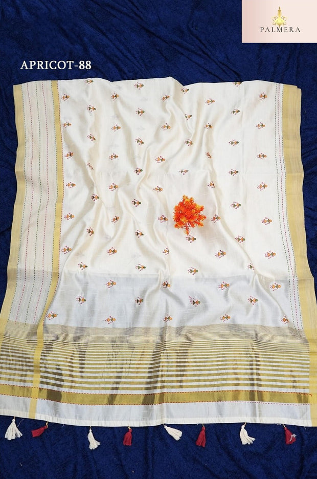 Apricot Doby Saree with Blouse for Premium Ethnic and Designer Wear | ALL-APRICOT-88
