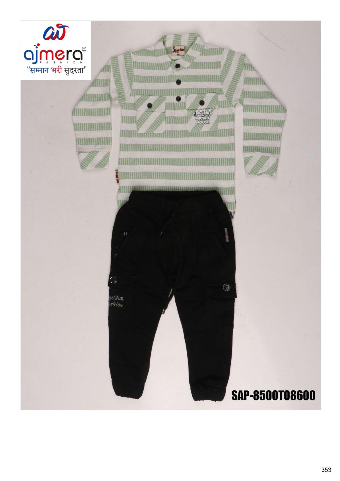 Kids T-Shirt & Pant Set Wholesale in Surat | SAP-8500TO8600