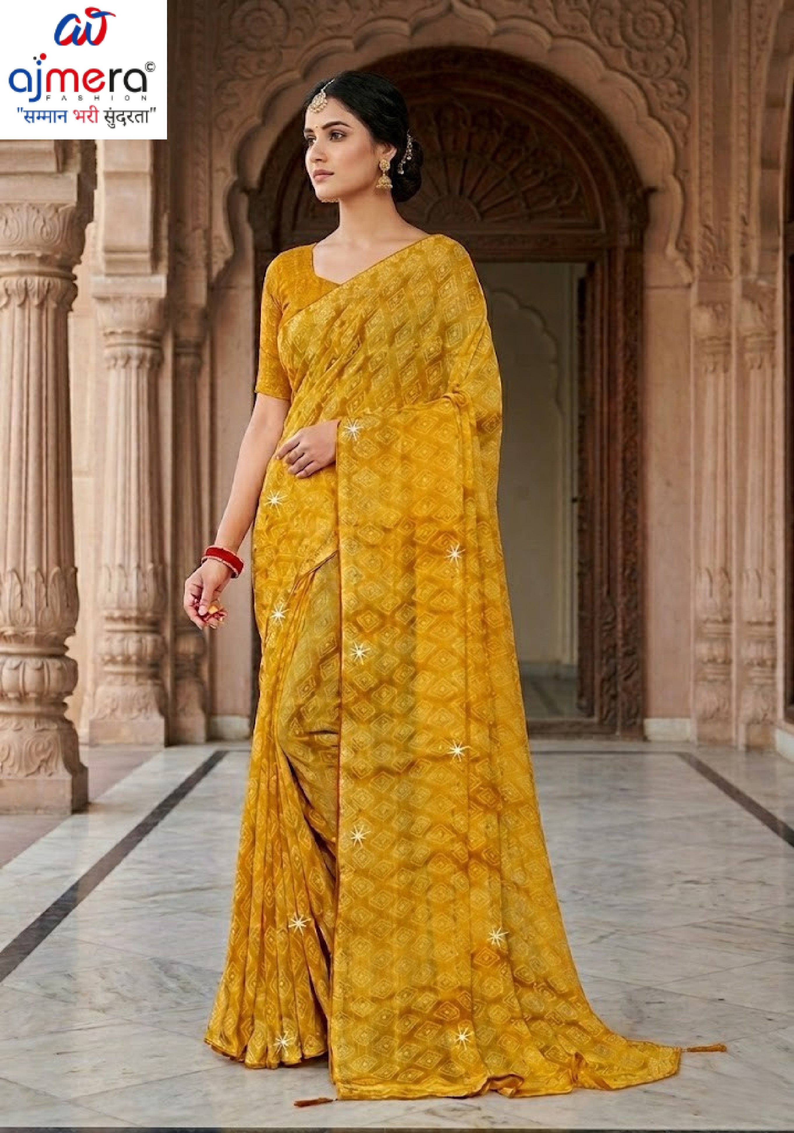 Elegant Printed Saree with Designer Blouse Piece for Festive Wear | SSR-AGARTALA