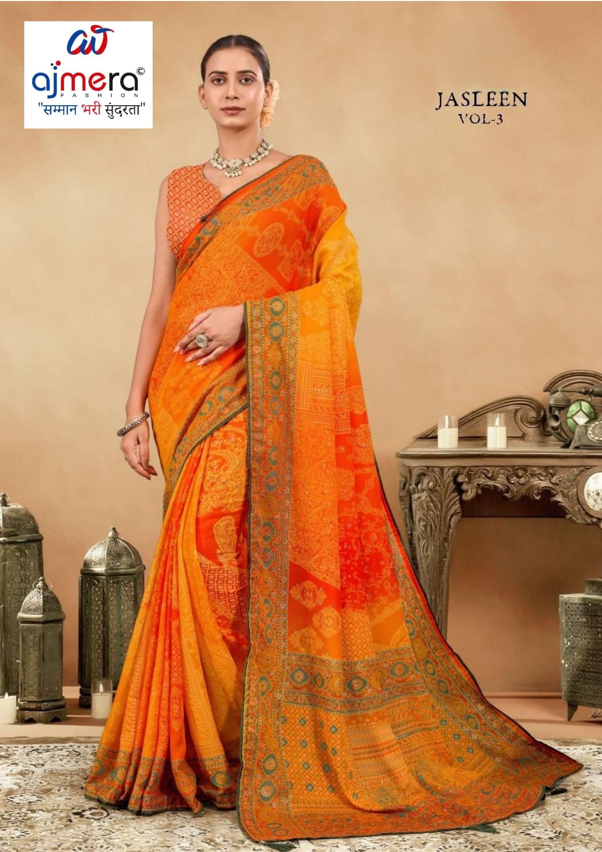 Classic Printed Saree with Blouse Piece for Timeless Traditional Style  | RMF-JASLEEN VOL-03