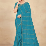 Fandy Fancy Lycra Matching Saree with Blouse Piece for Premium Ethnic and Traditional Wear | RAL-ISHIKA