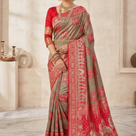 Ethnic Elegance Jacquard Silk Saree With Blouse Piece | SPP-SILK BLOOM