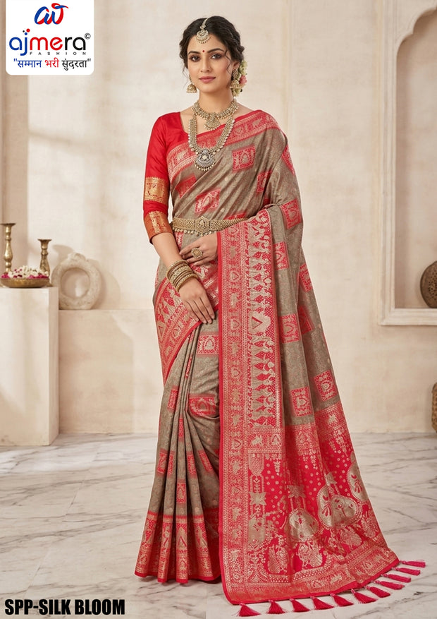 Ethnic Elegance Jacquard Silk Saree With Blouse Piece | SPP-SILK BLOOM
