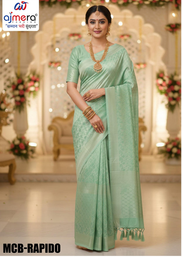 Premium Rapier Silk Matching Saree With Blouse Piece | MCB-RAPIDO