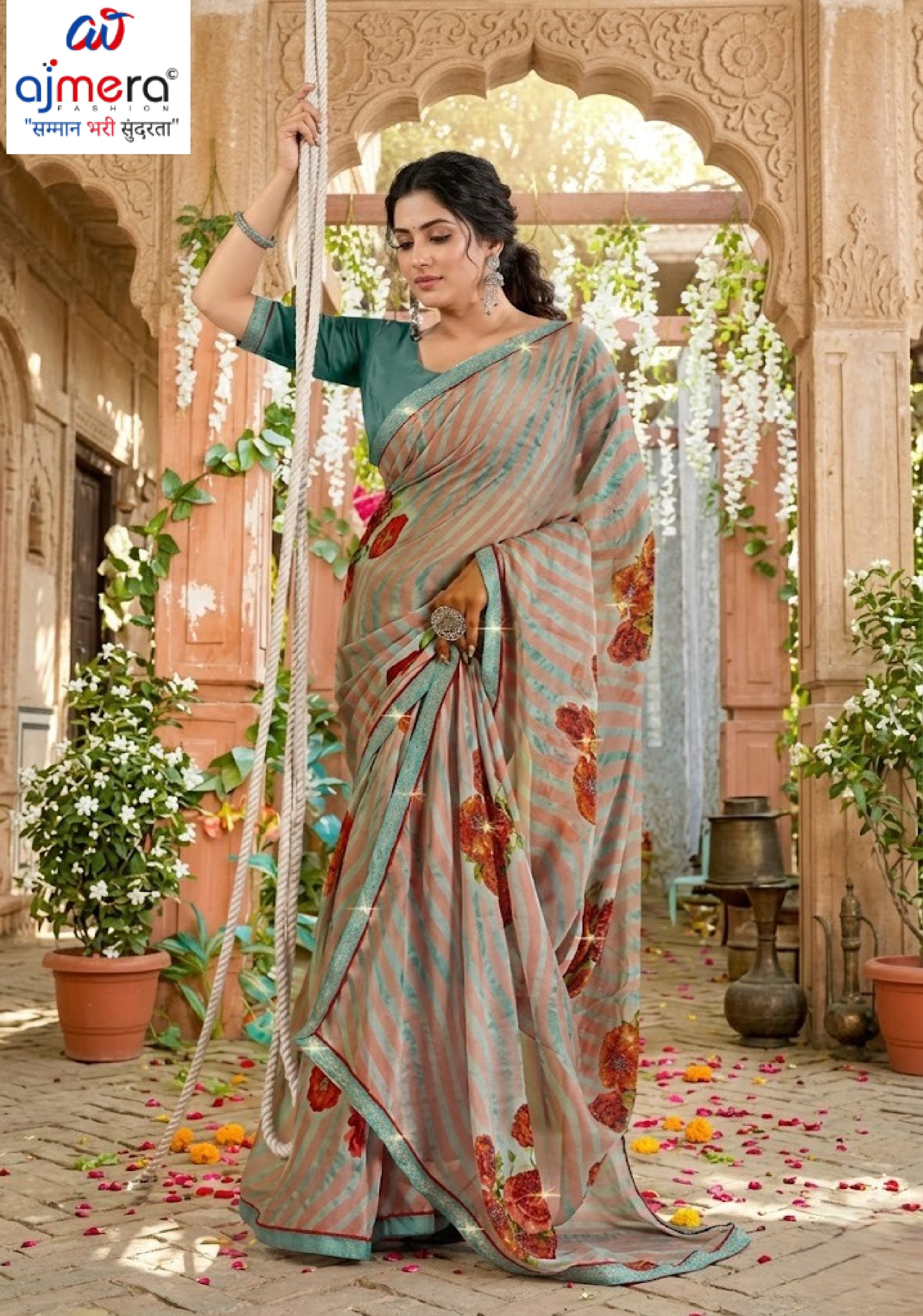 Premium Printed Saree with Matching Blouse Piece for Ethnic Elegance | PRM-JANEMAN