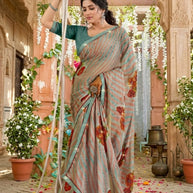 Premium Printed Saree with Matching Blouse Piece for Ethnic Elegance | PRM-JANEMAN