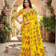 Fashionable Printed Saree with Blouse Piece for Festive Collection  | PRM-GULNASHI VOL-2