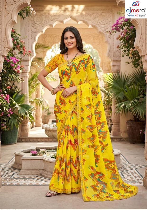 Fashionable Printed Saree with Blouse Piece for Festive Collection  | PRM-GULNASHI VOL-2