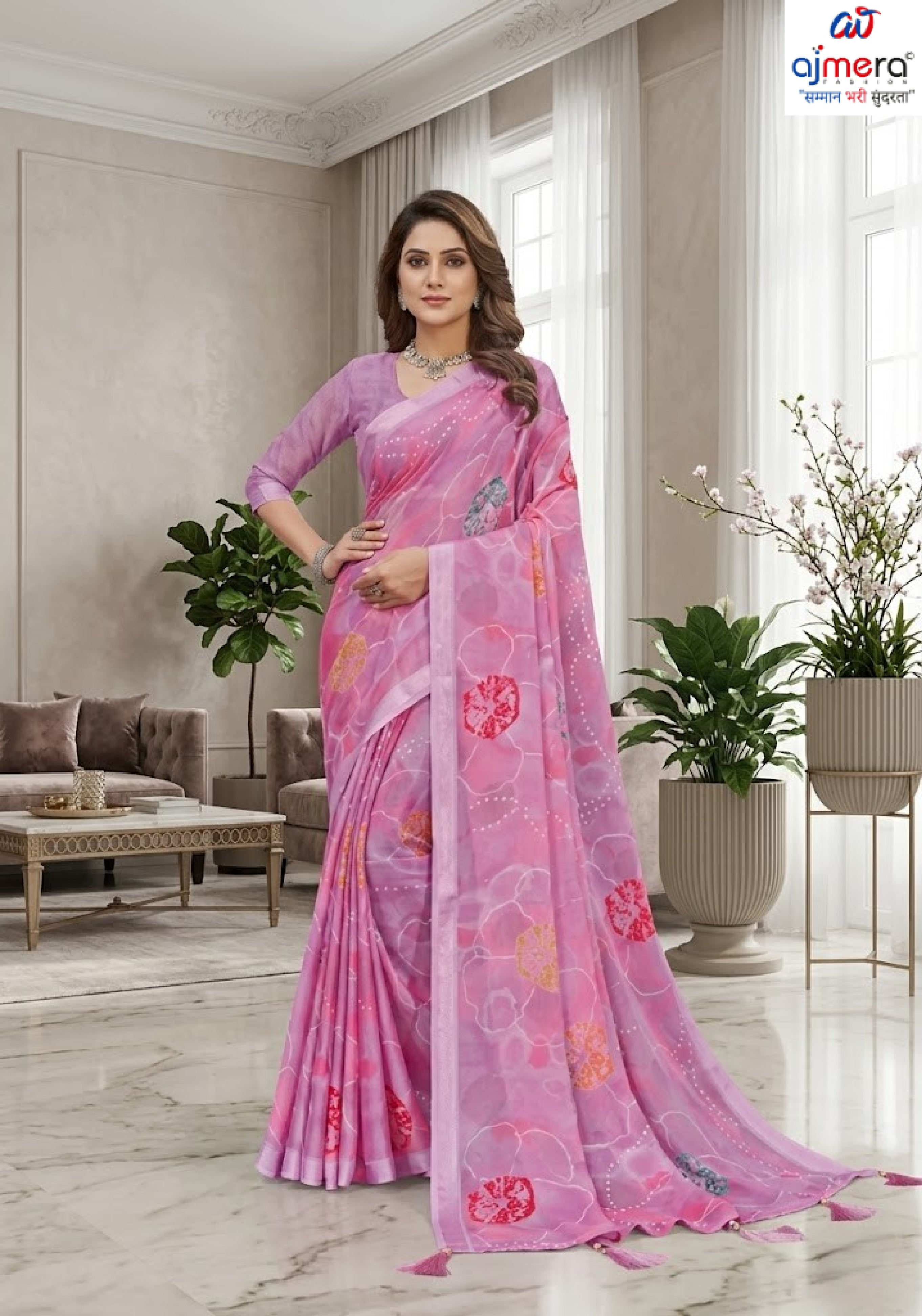 Fashionable Printed Saree with Blouse Piece for Festive Collection  | RDD-GANVITHA VOL-2