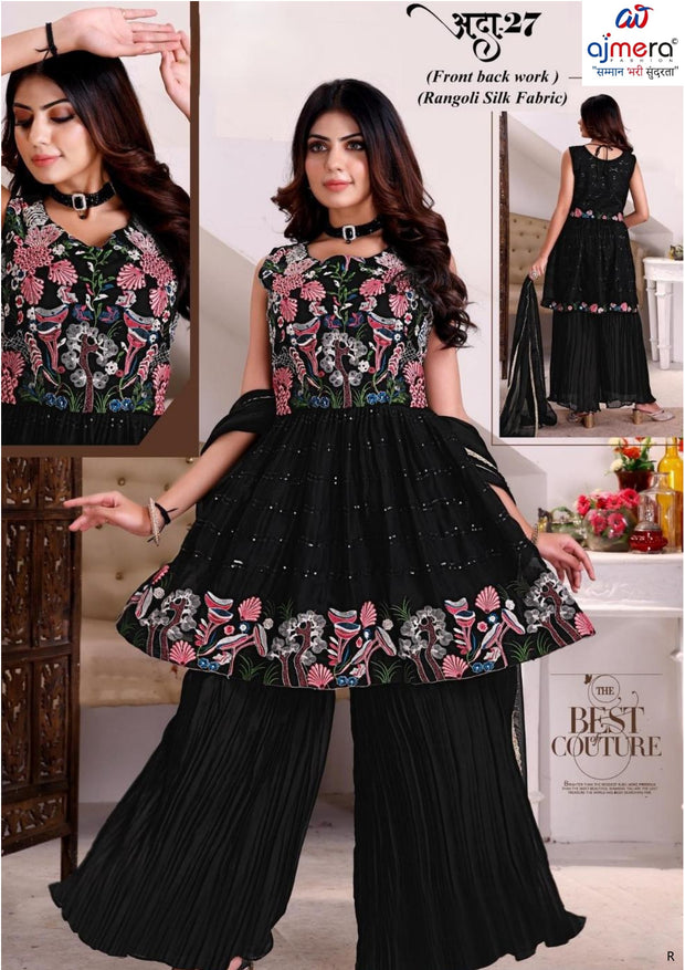 Elegant Rangoli Designer Party Wear Gown for Women | SHP-ADDA-27