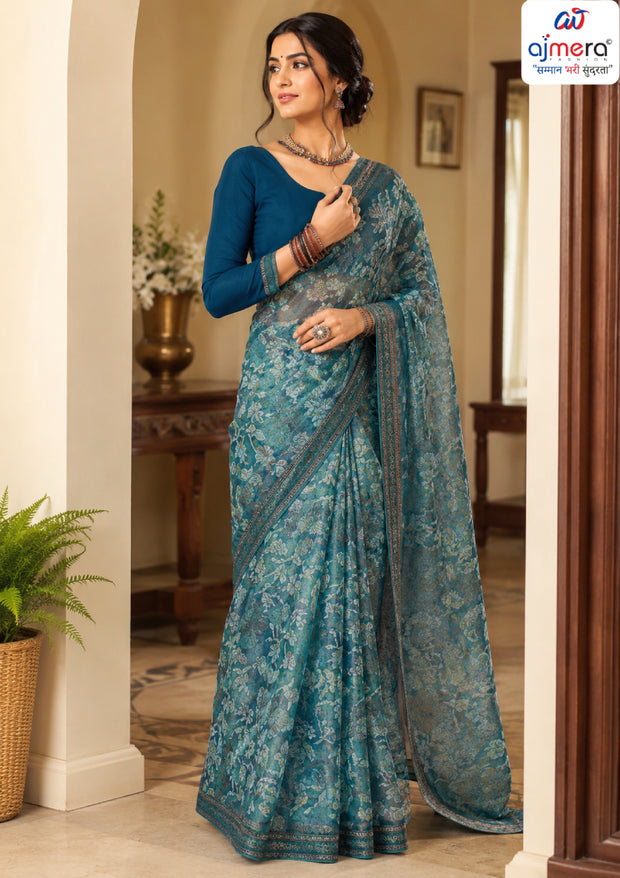 Premium Printed Saree with Matching Blouse Piece for Ethnic Elegance | SGR-NIKITA