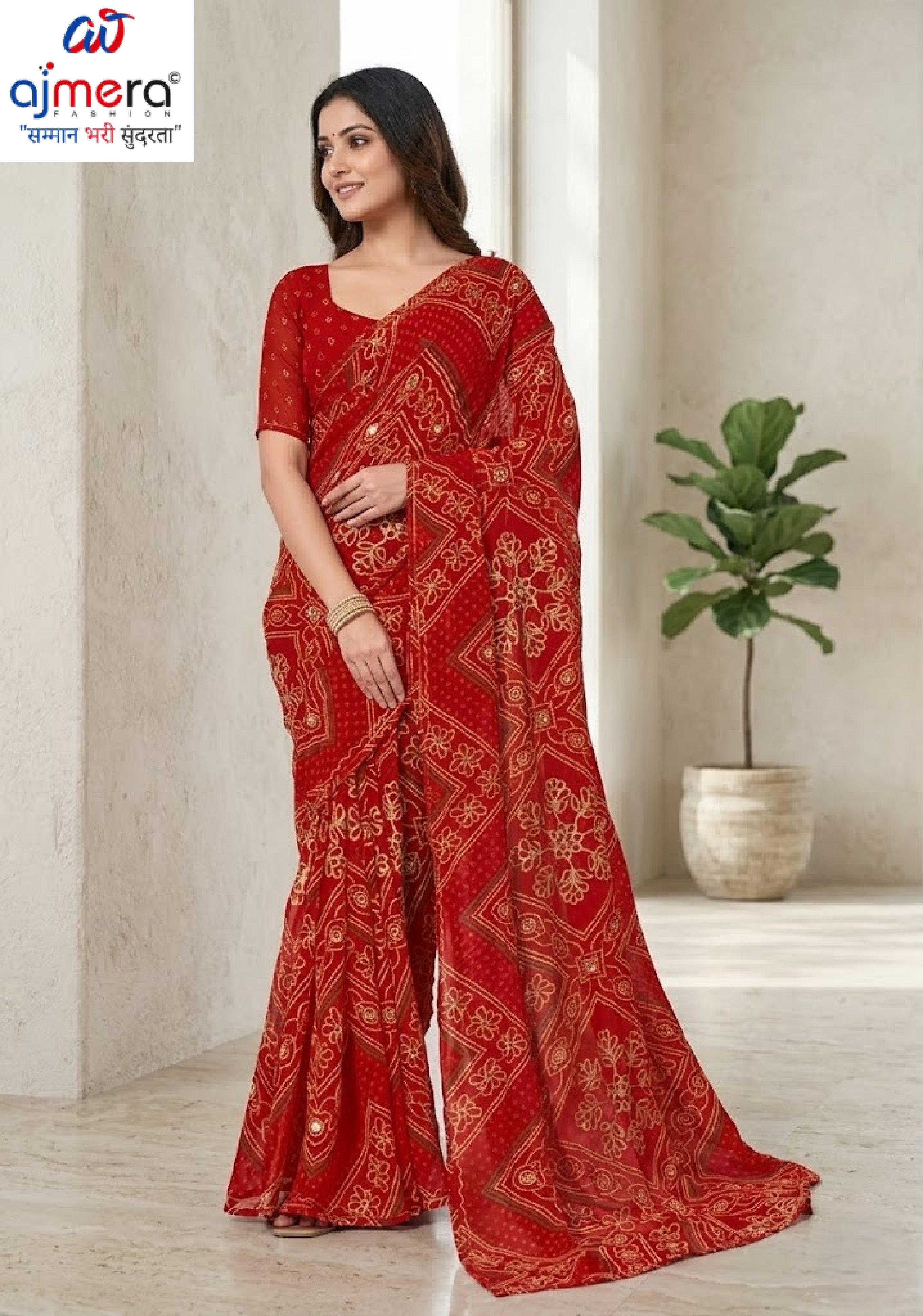 Contemporary Printed Saree with Blouse Piece for Premium Wear | RMF-SUHAGAN VOL-3