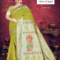 Ethnic Rapier Silk Matching Saree With Blouse Piece | DKS-JEMINAH