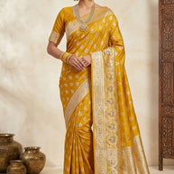 Handcrafted Jacquard Silk Saree With Blouse Piece | RIK-LAXMI