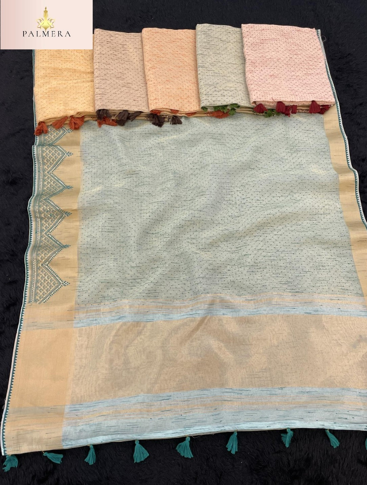 Apricot Linen Saree with Blouse for Premium Ethnic and Casual Wear | ALL-APRICOT-134