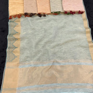 Apricot Linen Saree with Blouse for Premium Ethnic and Casual Wear | ALL-APRICOT-134