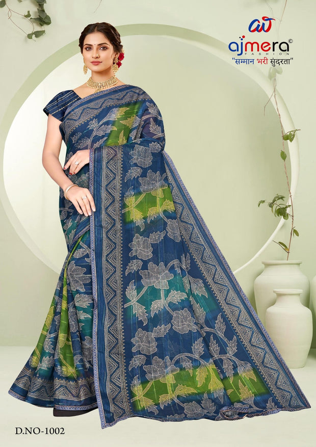 Exclusive Printed Saree with Blouse Piece for Elegant Ethnic Look  | SNR-JIVANIYA