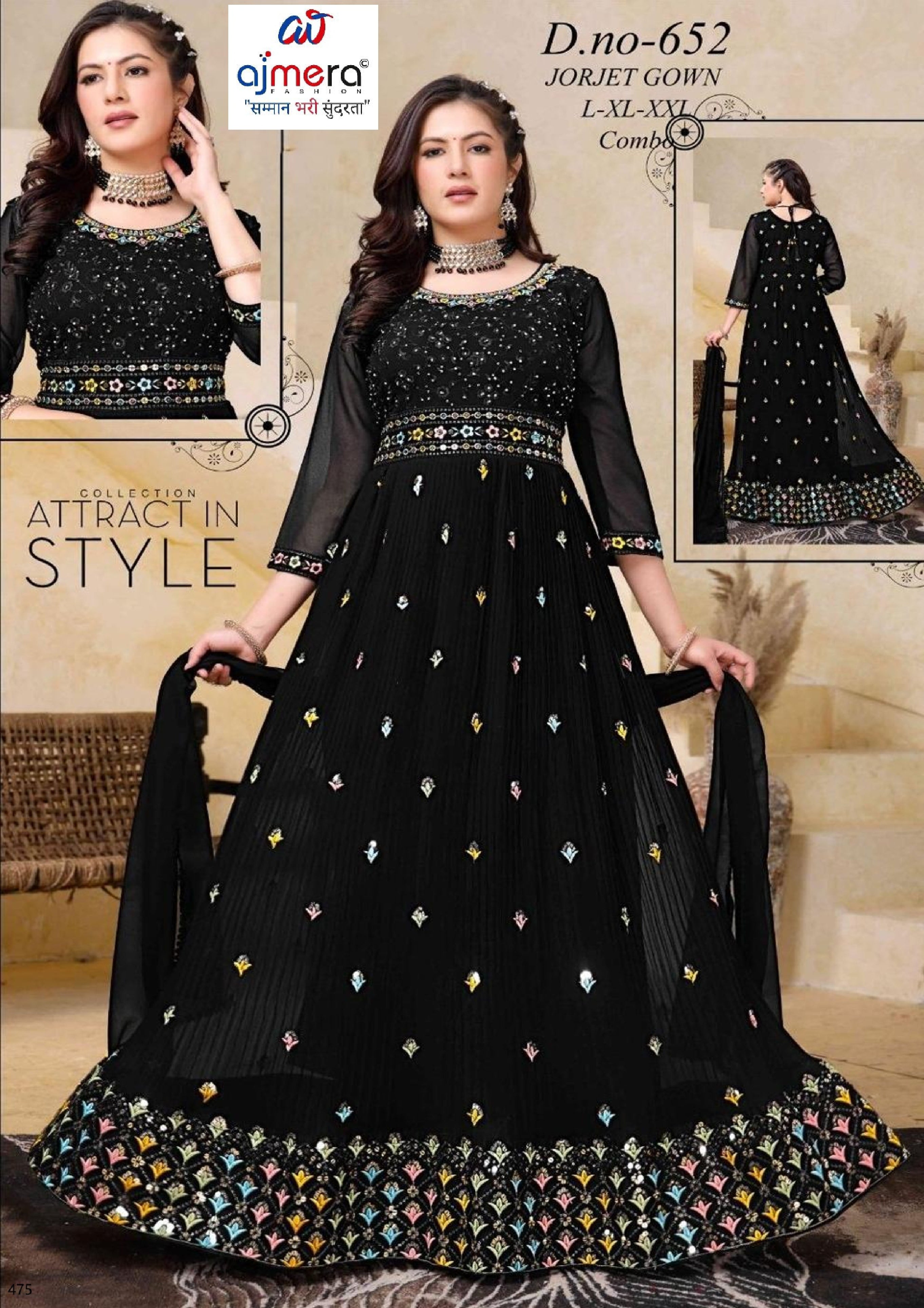 Elegant Jorjet Designer Party Wear Gown for Women | PNC-652