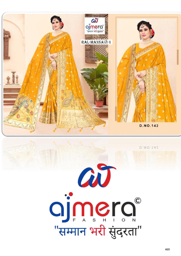 Classic Jacquard Silk Saree with Blouse Piece for Elegant Traditional Look | RAL-MANSAVI