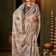 Contemporary Printed Saree with Blouse Piece for Premium Wear | PRM-PAN MASALA