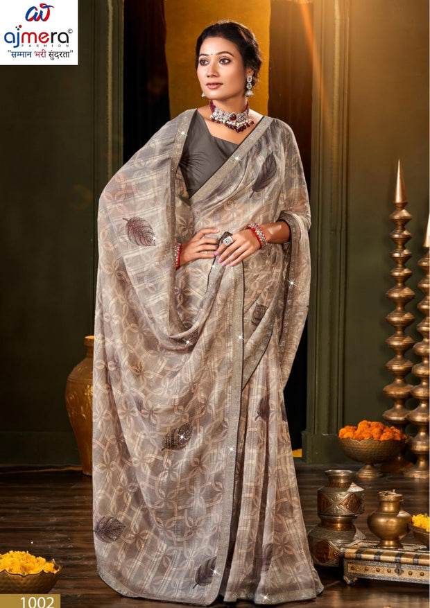 Contemporary Printed Saree with Blouse Piece for Premium Wear | PRM-PAN MASALA