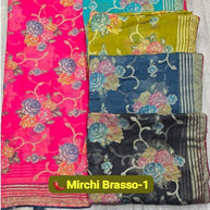 Elegant Printed Saree with Designer Blouse Piece for Festive Wear  | VDT-MIRCHI BRASSO-01