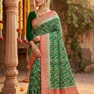 Elegant Jacquard Silk Saree with Designer Blouse Piece for Festive Elegance | DOF-DOLA SHADED