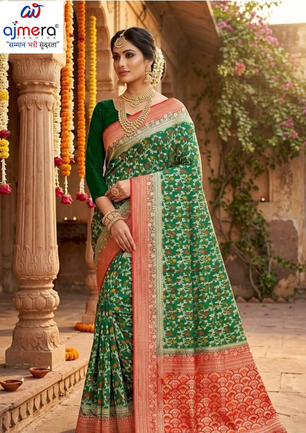 Elegant Jacquard Silk Saree with Designer Blouse Piece for Festive Elegance | DOF-DOLA SHADED