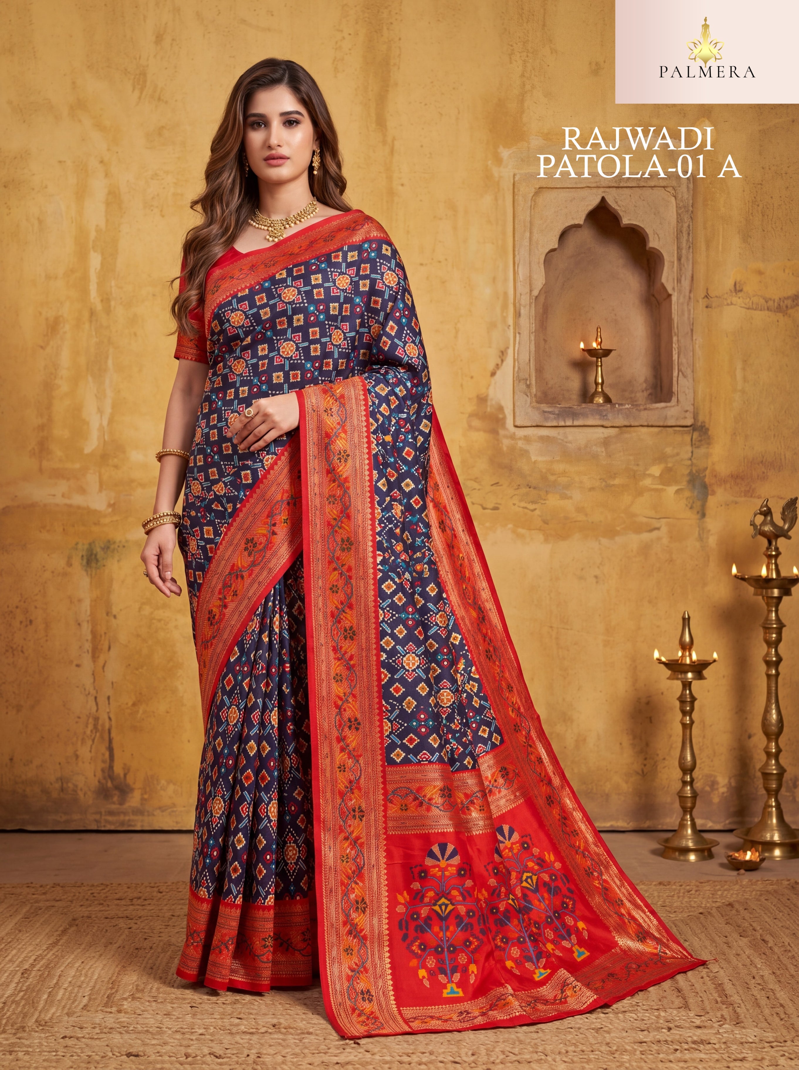 Palmera Saree Wholesaler and Palmera Saree Supplier | ALL-RAJWADI PATOLA-01