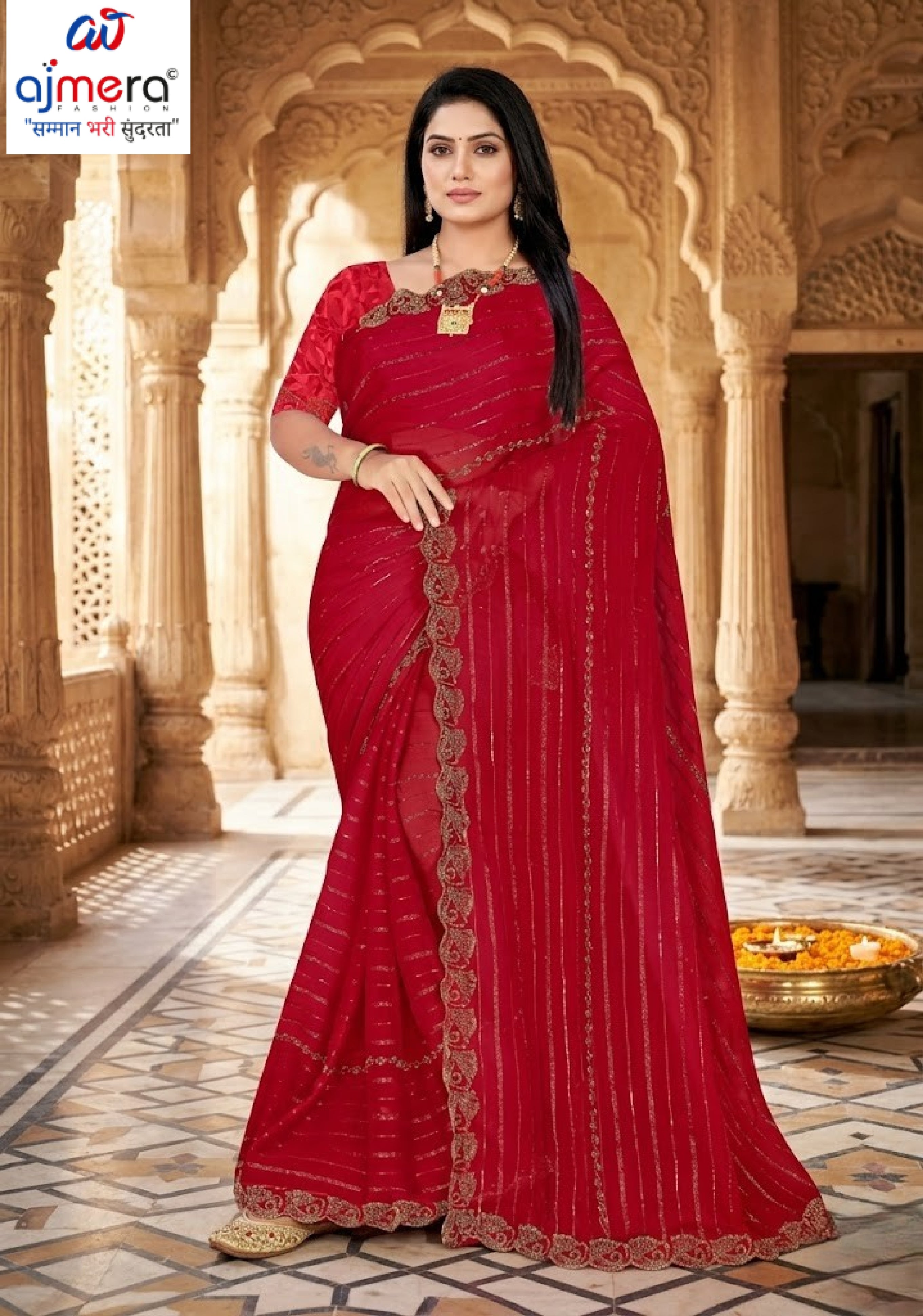 Crepe Dyed Matching Saree with Blouse Piece for Premium Ethnic and Traditional Wear | RAL-SHEHANSHA