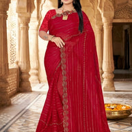 Crepe Dyed Matching Saree with Blouse Piece for Premium Ethnic and Traditional Wear | RAL-SHEHANSHA