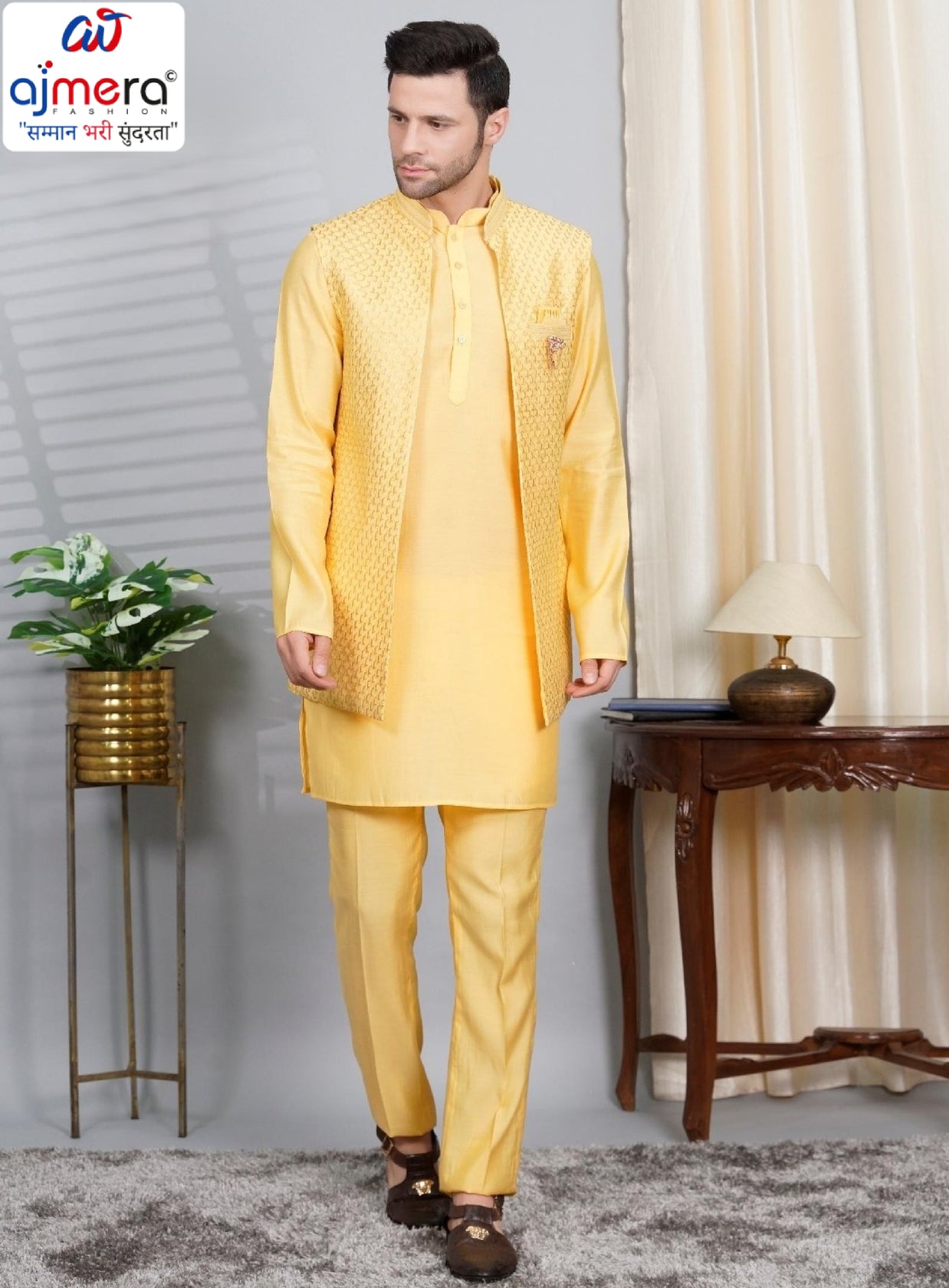 Premium Men's Kurta & Payjama for Wedding & Festive Wear | SNA-MKP12143