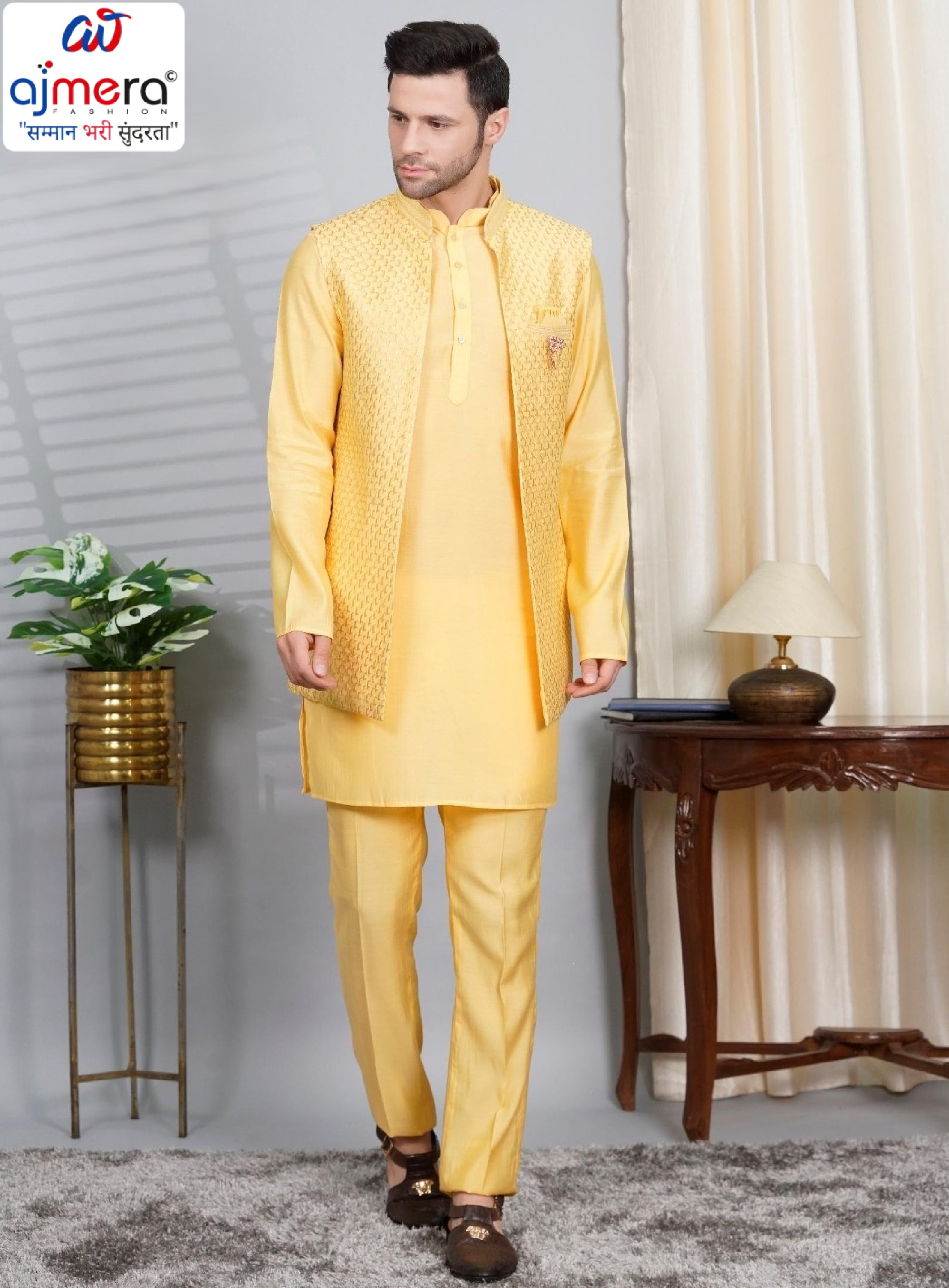 Premium Men's Kurta & Payjama for Wedding & Festive Wear | SNA-MKP12143