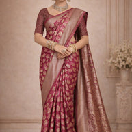 Traditional Rapier Silk Matching Saree With Blouse Piece | SOJ-HEENA LINEN