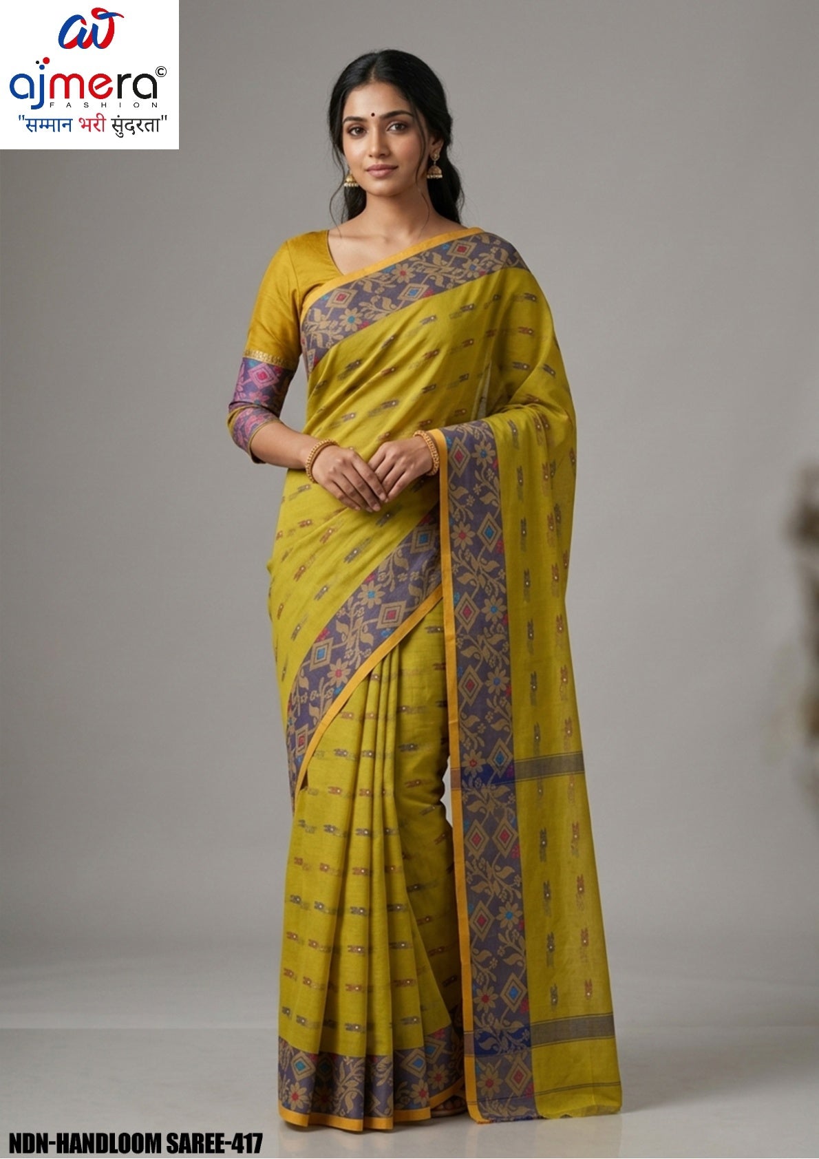 Fancy Cotton Saree with Without Blouse for Premium Ethnic and Traditional Wear | NDN-HANDLOOM SAREE-417