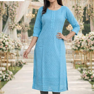 Plus Size Embroidered Kurti for Women | SHP-CHICKEN SEQUENCE WORK BIG