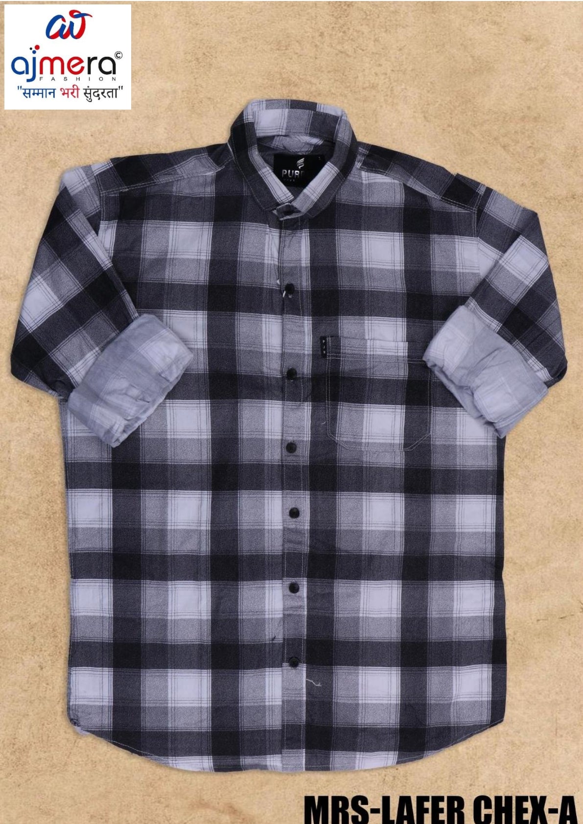 Mens Shirt Bulk Supplier India for Retailers | MRS-LAFER CHEX-A
