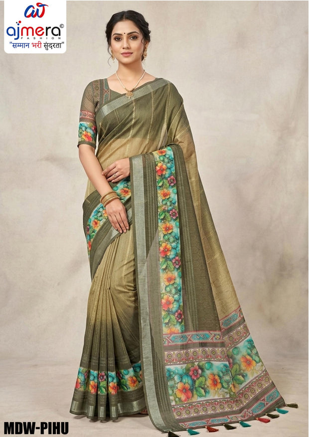 Luxury Jacquard Silk Saree with Blouse Piece for Wedding & Party Wear | MDW-PIHU